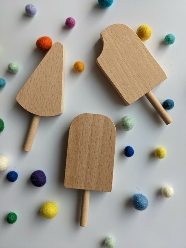 Little Ones: natural wooden ice cream set