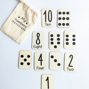 Little ones: handmade wooden number cards